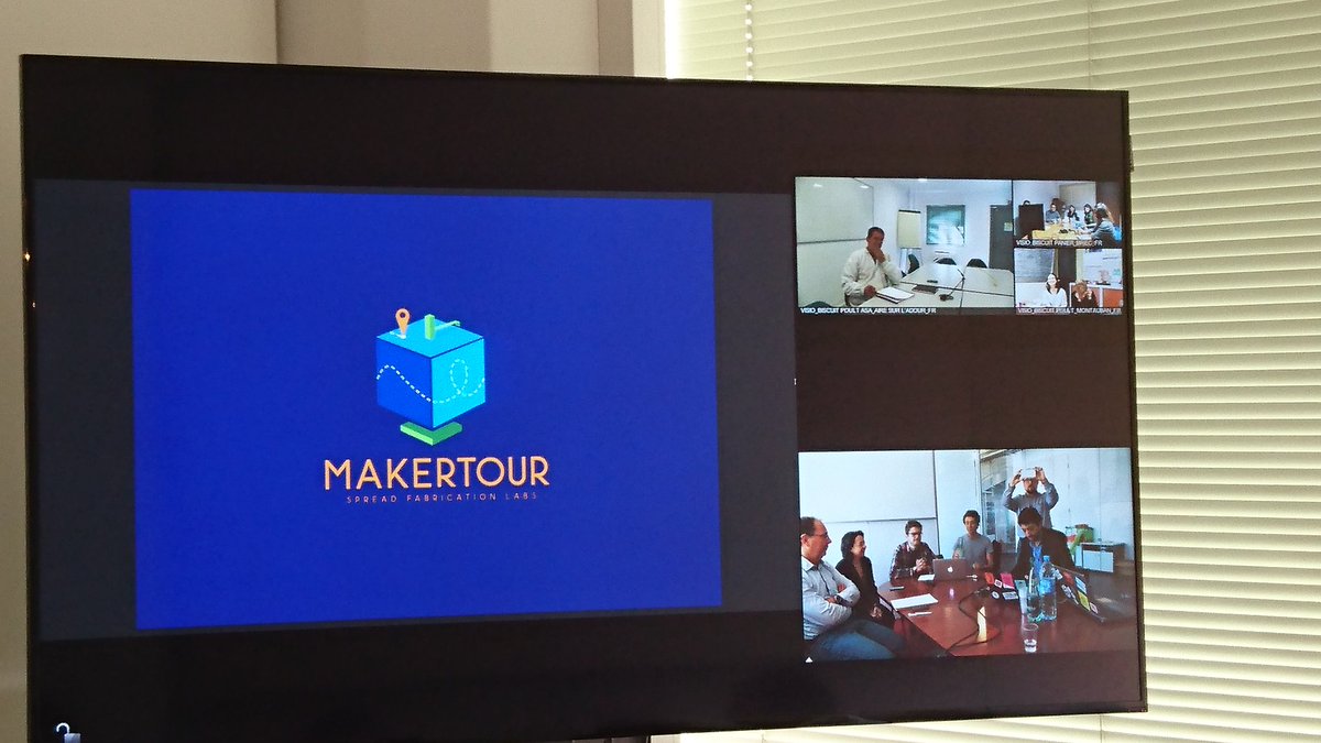 GroupePoult's tweet photo. Début de la présentation @MakerTour avec l'ensemble des sites du Groupe en visioconférence #fablab #yeswepoult https://t.co/2eG64qa02q