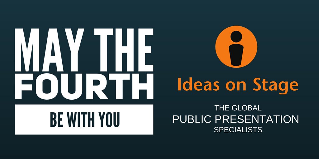 ideasonstage's tweet photo. #MayThe4thBeWithYou for your #businesspresentations @presentationzen for business workshops: https://t.co/FYZdiY6A3R https://t.co/N6SMgF3y41
