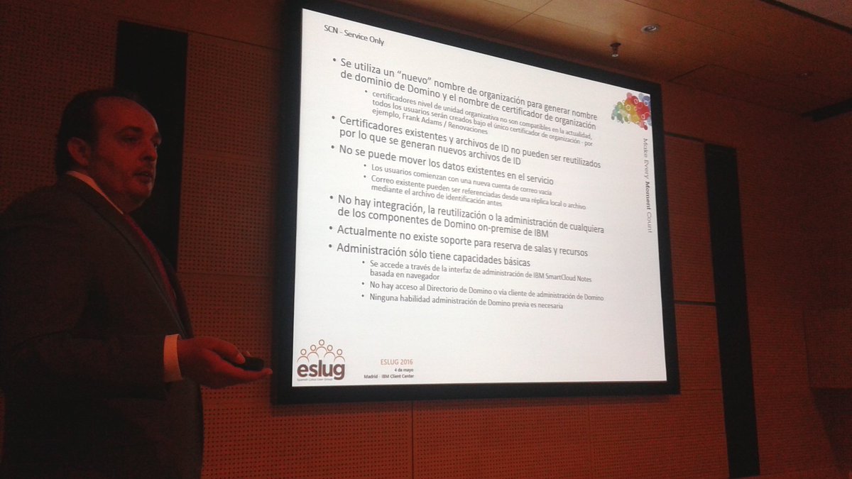 mangelcalvo's tweet photo. @notesring Juan Carlos Trigo hablando de SmartCloud #ESLUG2016 https://t.co/Jz0EtQR0ep