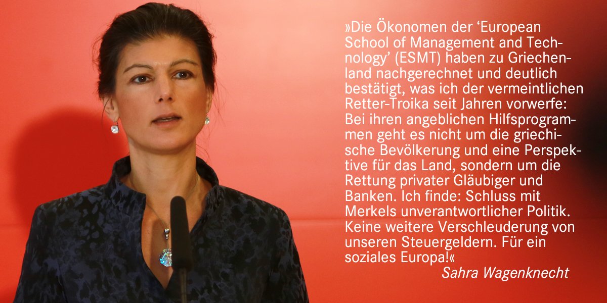 Linksfraktion's tweet photo. .@SWagenknecht: #Griechenland braucht endlich einen #Schuldenschnitt und ein #Wachstumsprogramm https://t.co/RtMmH76REj