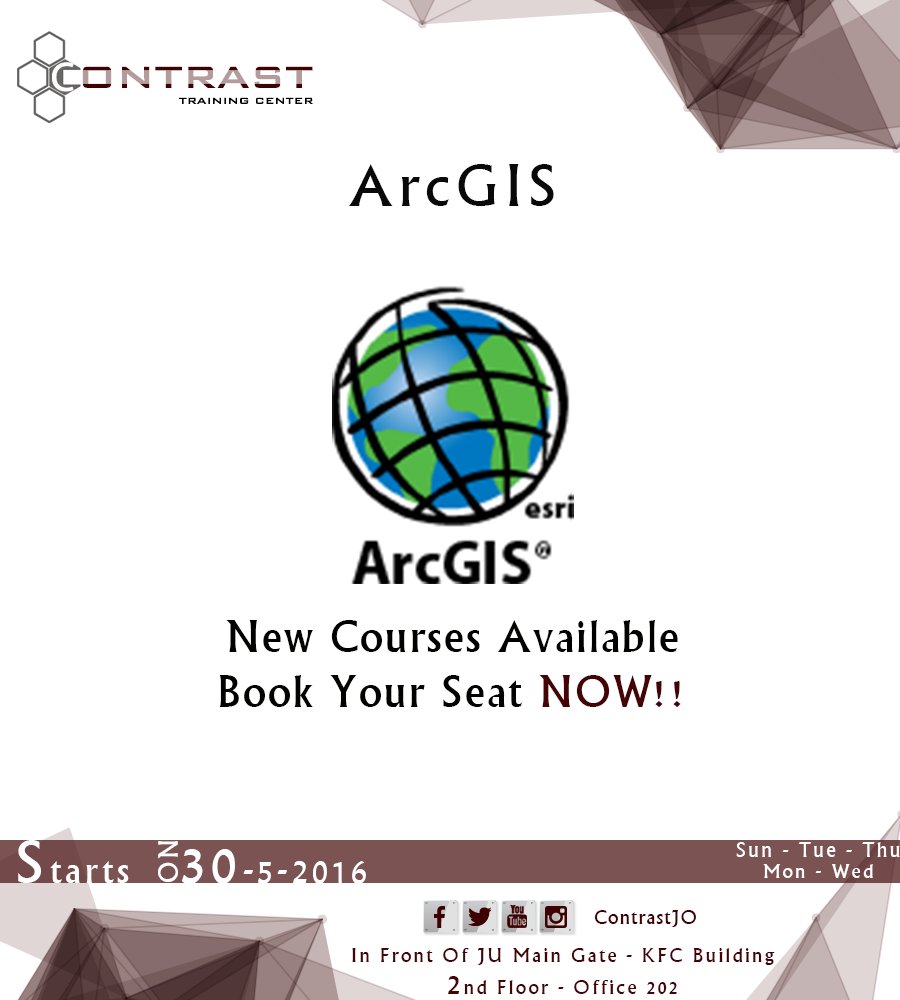 ContrastJO's tweet photo. #ArcGIS
للتسجيل الرجاء تعبئة الفورم هنا :
https://t.co/NASMjJAaSc
للاستفسار :
0777135315 https://t.co/kUdlrUe1i0