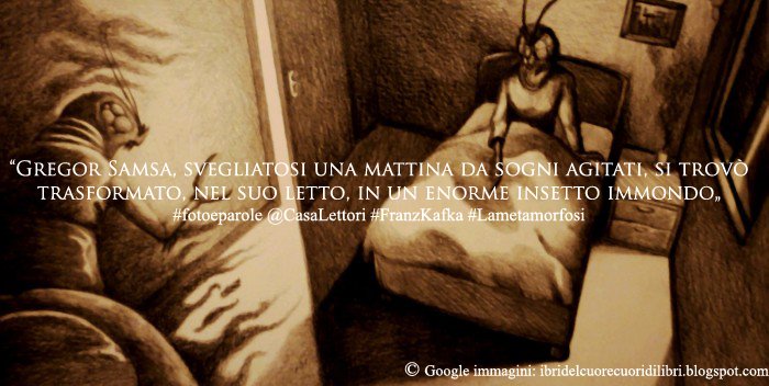 SecondaDMarz's tweet photo. F.Kafka .La metamorfosi  #FotoEParole @CasaLettori https://t.co/mQg0s7yZ1U