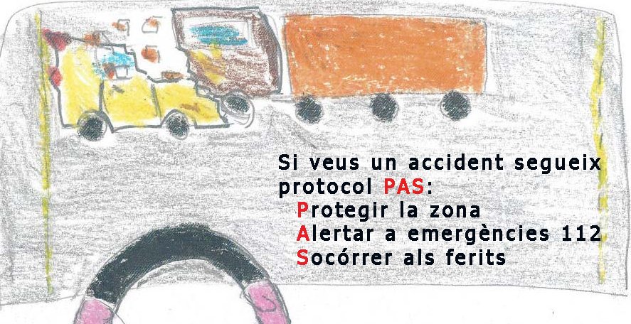 112's tweet photo. Saps què has de fer si et trobes amb un accident de trànsit? Coneixes el protocol PAS? https://t.co/gvjXdcbtli