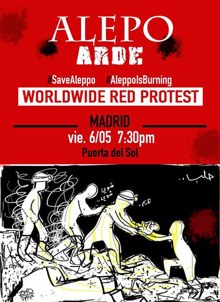 Voicesonsite's tweet photo. Comparte, difunde y ven! Estamos con vosotrxs. #SaveAleppo #WeDenounce https://t.co/InadLuqaMl