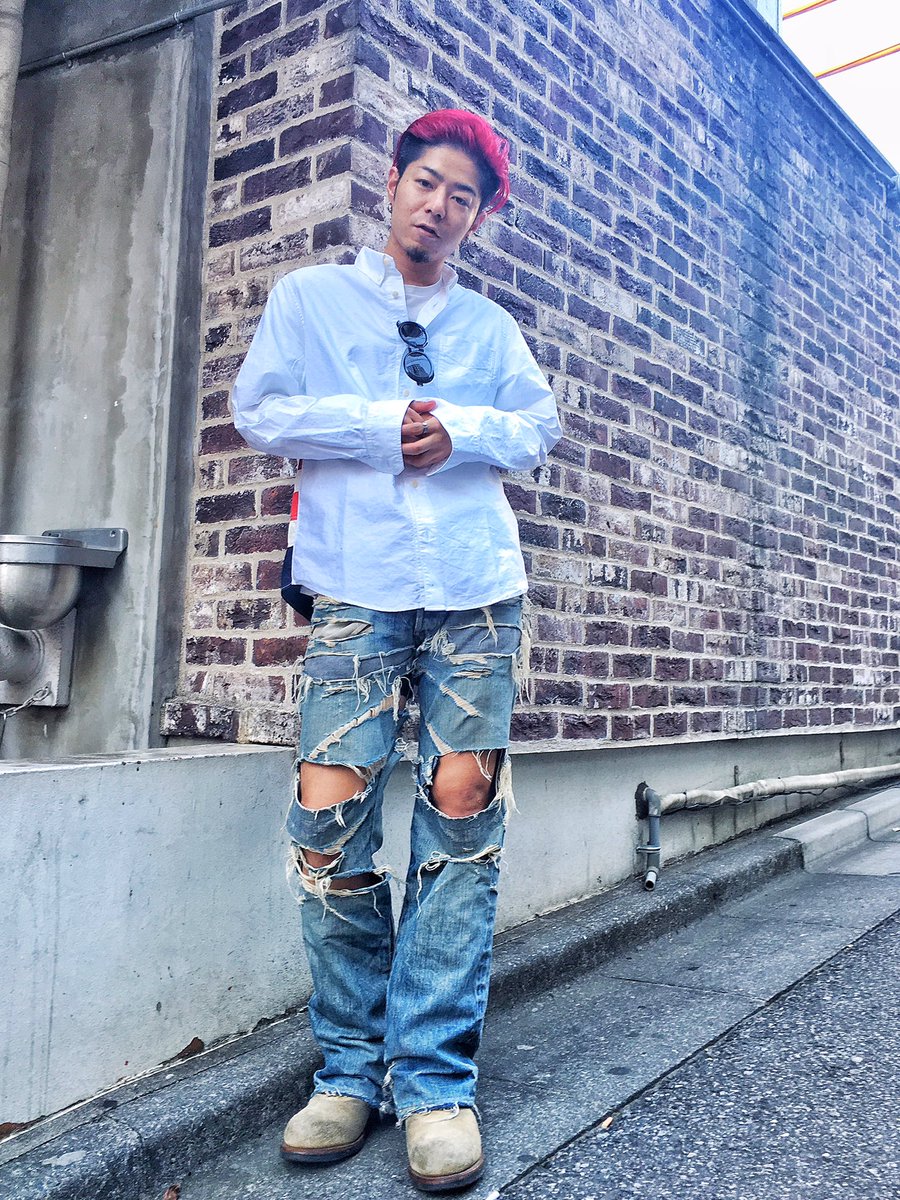 今日の服😁 シャツ visvim インナー WISM パンツ 古着 靴 REDWING