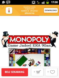 Monopoli,sering bgt main ini,dlu plng kampung aku rengek2 mnta beli lg agr ada mainan disana #beRABUtan <a href="/eleveniaID/">elevenia</a>