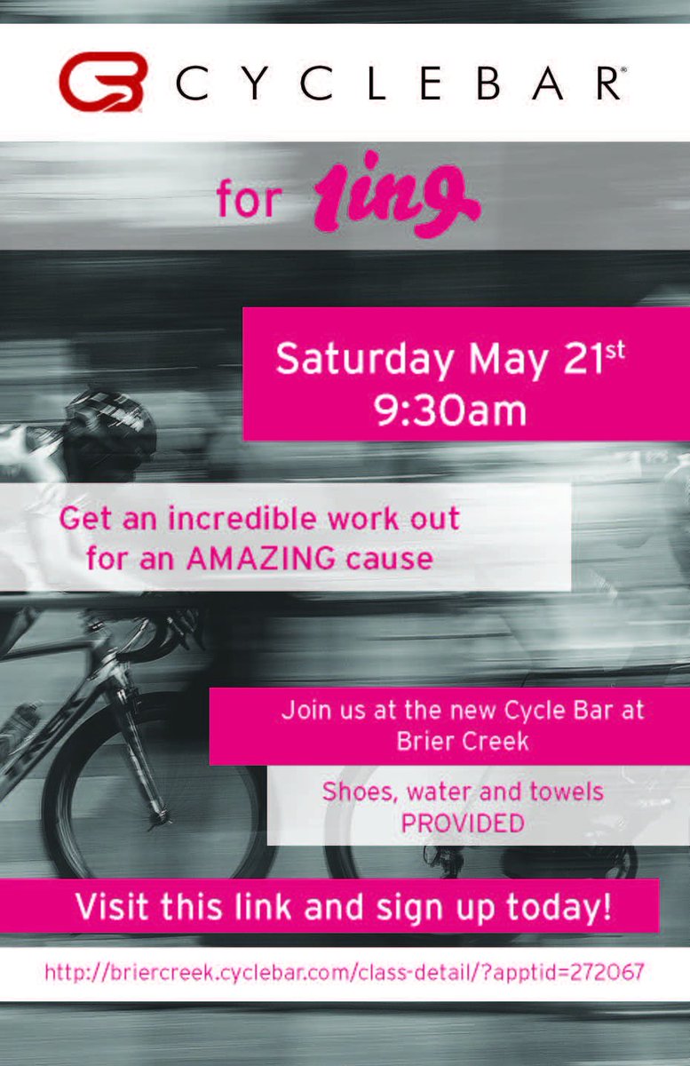 Fightfor1ofUs's tweet photo. Fitness and fundraising Saturday, May 21 at Cyclebar Brier Creek! https://t.co/oFkXlmuIZ2