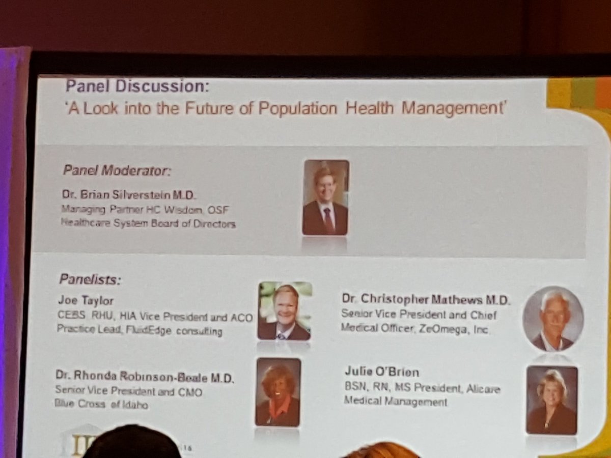 Panel discussion: A Look into the Future of Population Health Management  #ZeOmegaC16