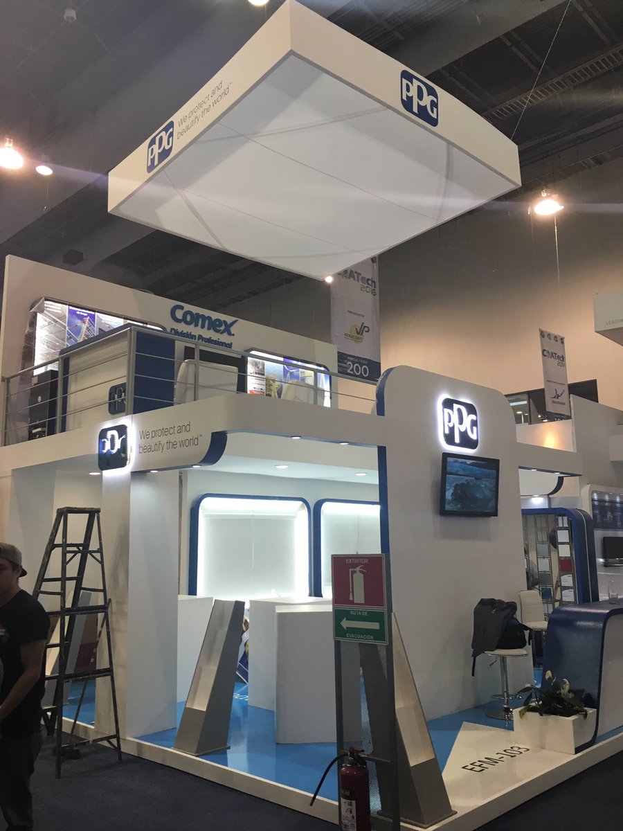 thewhiteferso's tweet photo. Excelso montaje, ningún herido, saldo blanco. #ExpoCoatech @MSTCHAgencia @PPGIndustries @PinturasComex @SrBarbero https://t.co/hnB00xIJqu