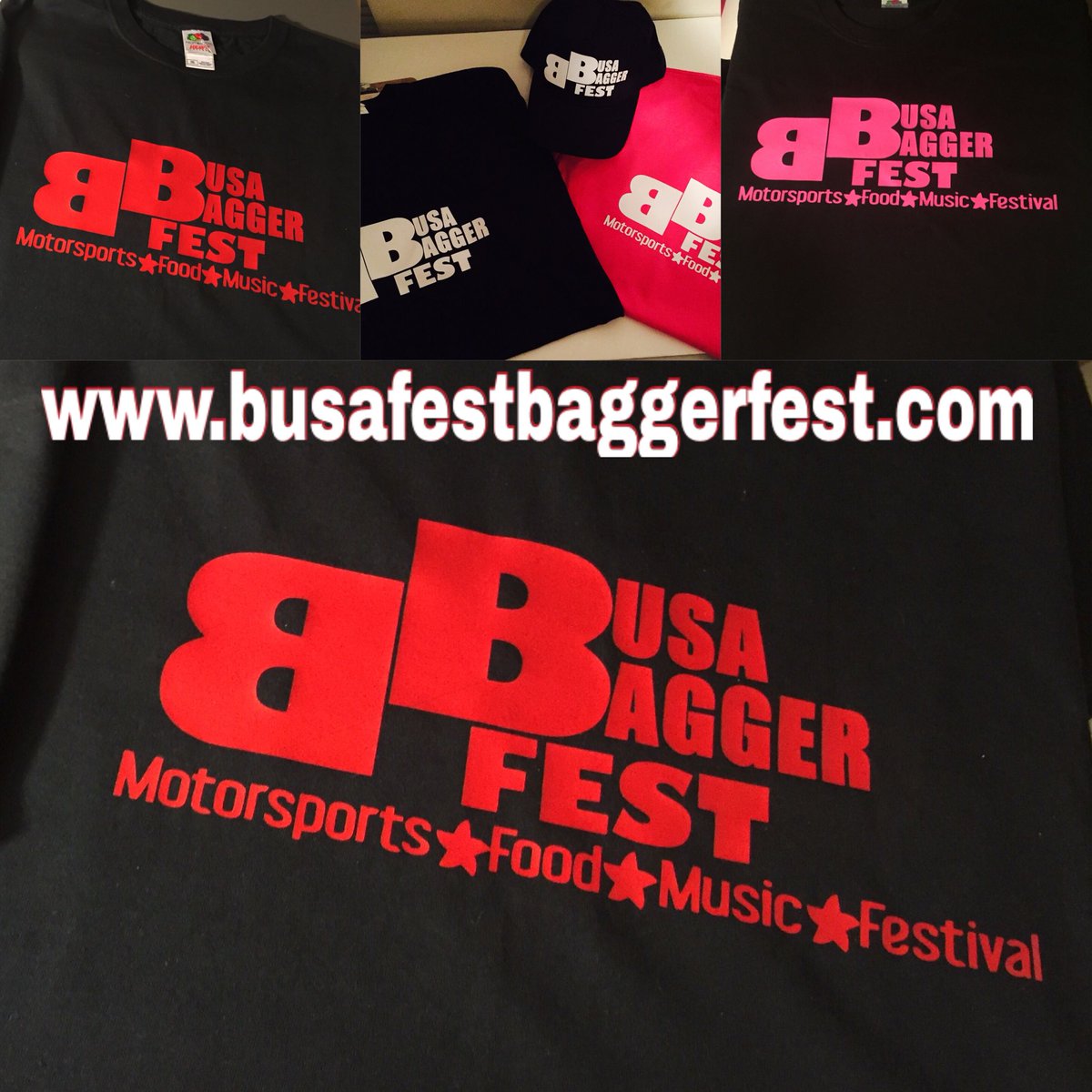 BUSA and BAGGER FEST Tshirts are now available at busafestbaggerfest.com white/red/pink #motorcycle #bikeEvents