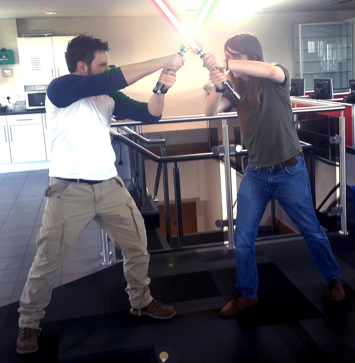 Relentless_SW's tweet photo. #MayThe4thBeWithYou — Celebrating #StarWarsDay with a lightsaber duel! https://t.co/OJ6Ef1HFok