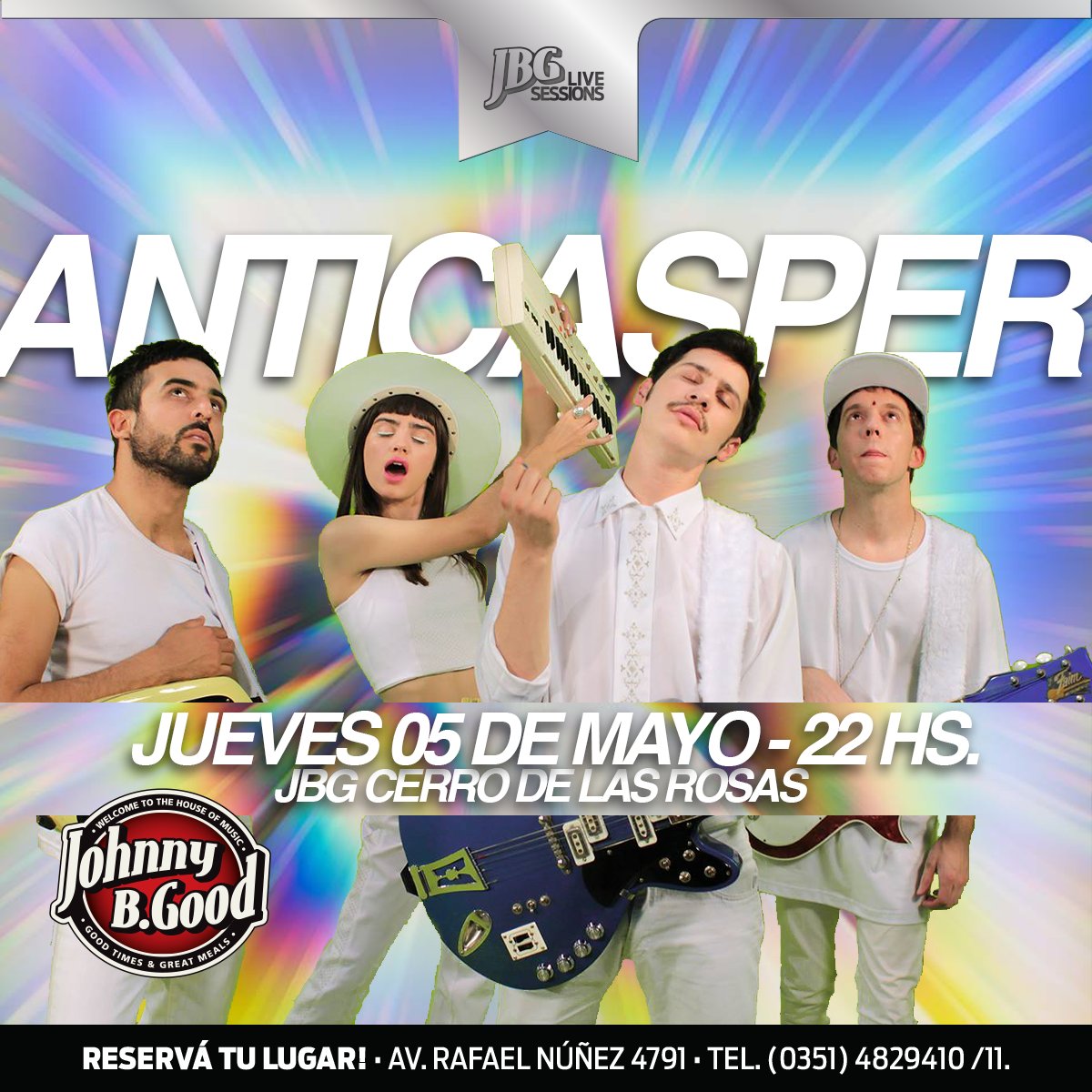 Éste jueves a las 22hs en nuestro local del Cerro en #CórdobaCapital, nos visitan <a href="/LosAnticasper/">Anticasper</a> ¡Agendalo! 🎼🎤🎸