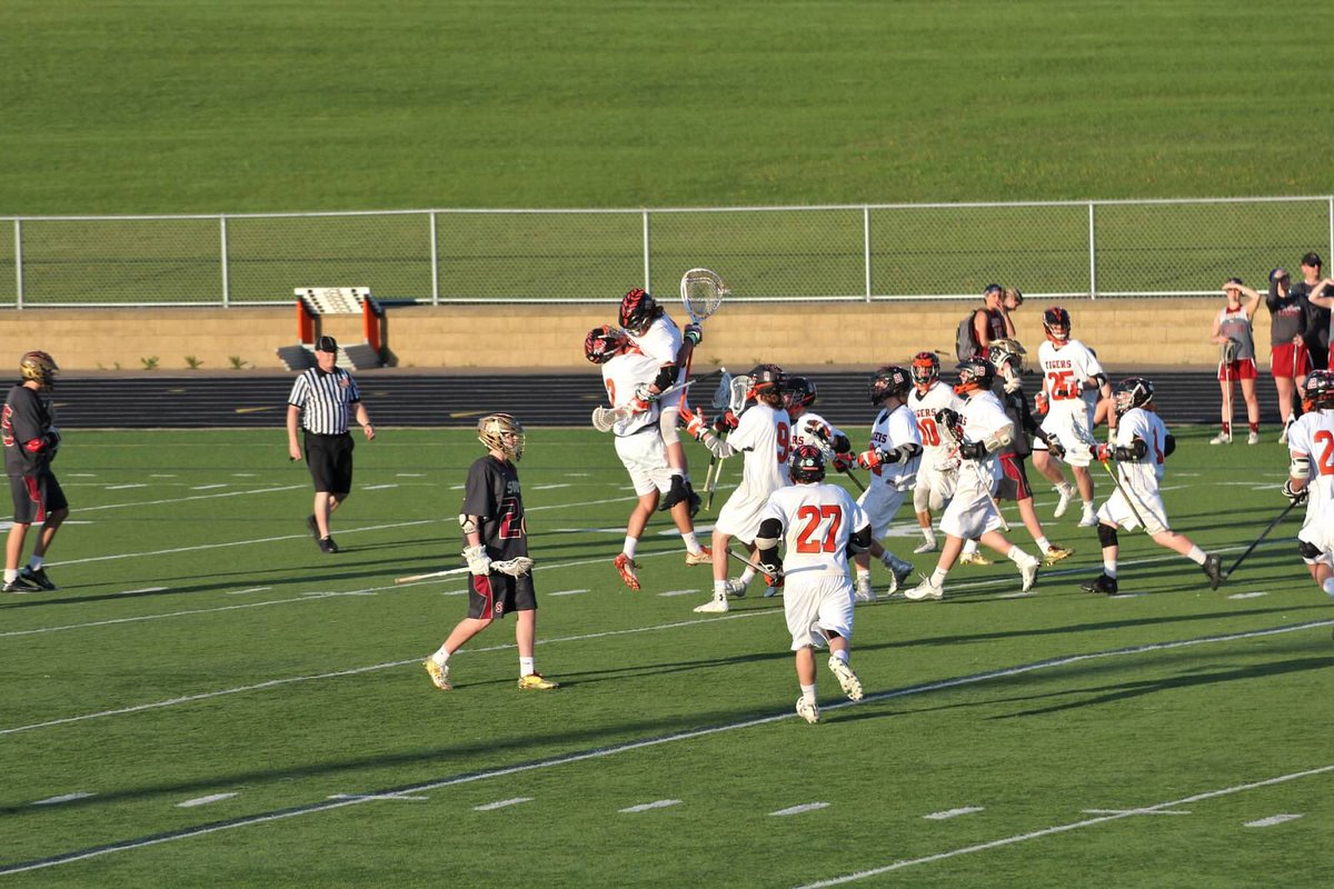 TigerLaxx's tweet photo. When you're too excited to realize you took out the goalie #PostWin https://t.co/oksDgsIA9k
