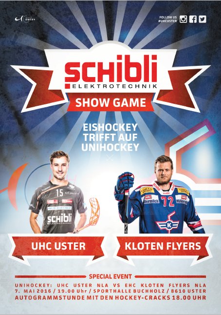 Sa, 7.Mai 2016 - Eishockey trifft auf Unihockey! Kommt vorbei - wir wollen eine super Stimmung! <a href="/uhcuster/">UHC Uster</a> #ehckloten