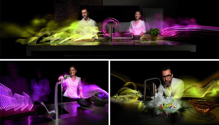 Hansgrohe_PR's tweet image. @QiqeDacosta &amp;amp; #SybilleSchönberger bring #betterflow in #kitchen with #Hansgrohe Metris #Select to light #lightart