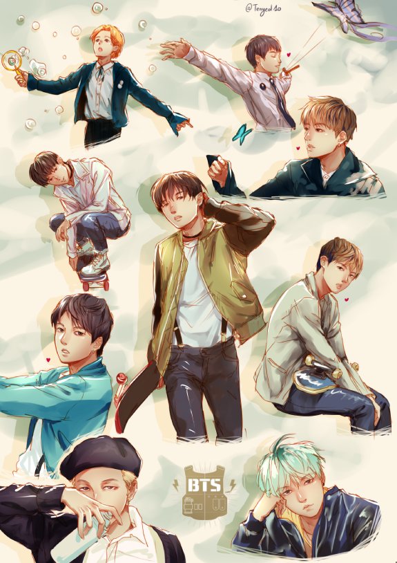 Tenyeol10's tweet photo. Compilation of #BTS #bangtanboys fanarts I did ///v/// https://t.co/jZ7g78QGFz