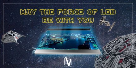 VitrineMedia_WW's tweet image. May the Force of LED be with you ! Happy Star Wars Day !  #vitrinemedia #vm  #StarWarsDay #Maythe4thBeWithYou