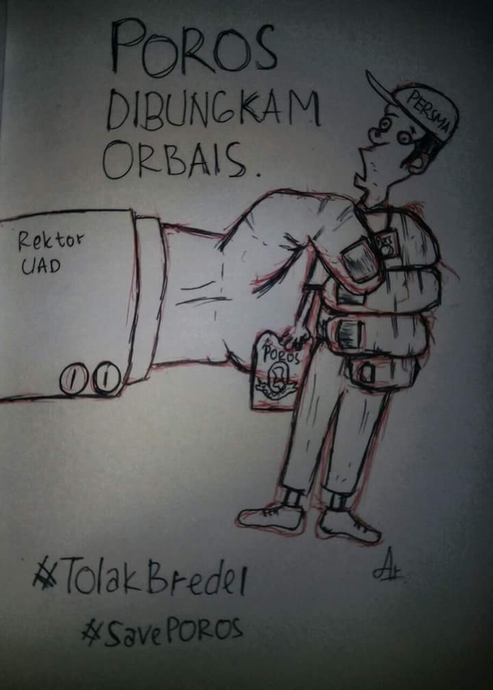 persma's tweet image. Dari @ekspresionline: @porosUAD dibungkam Orbais. #TolakBredel #SavePoros
