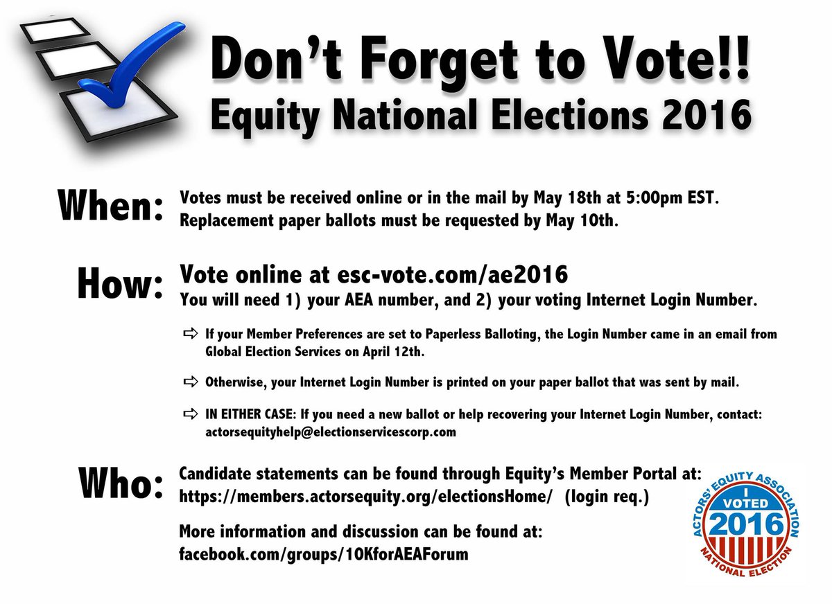 10KforAEA's tweet photo. There's still plenty of time to vote in the @ActorsEquity Council election. Here's how! 

#10KforAEA https://t.co/v7ByGoCuY7