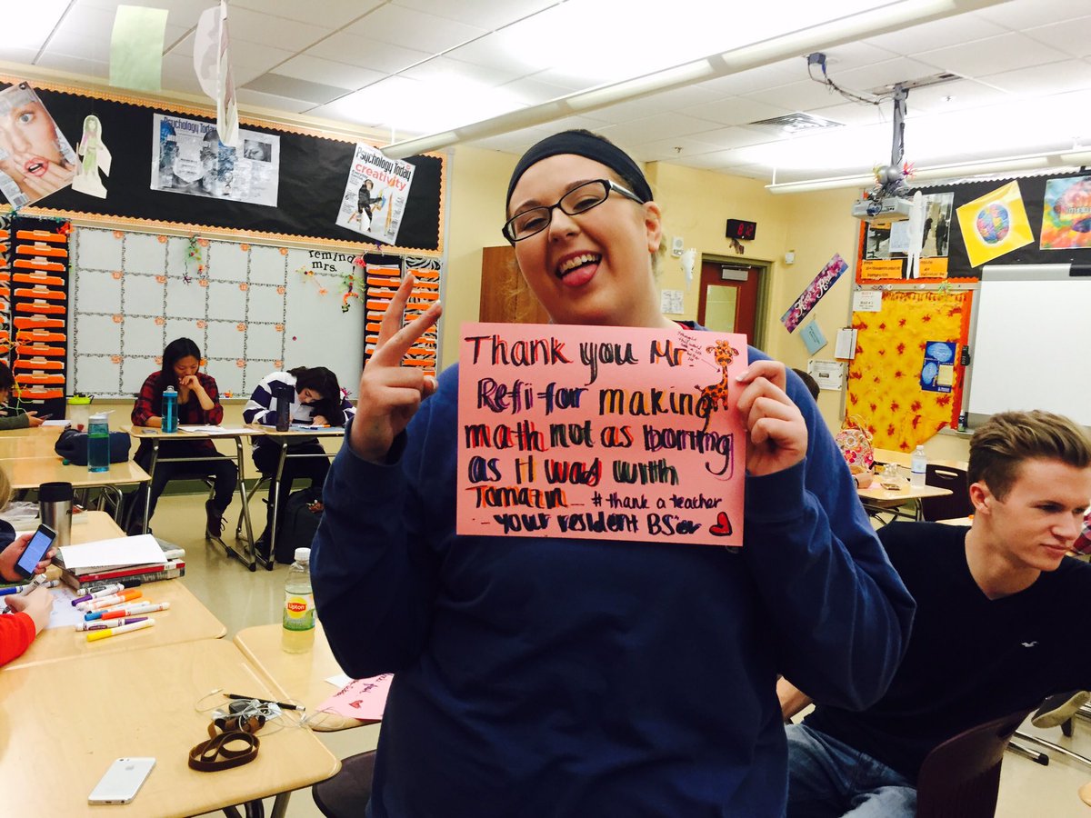 MrsHollenbach's tweet photo. Refi isn't as boring as Tomazin! 😳😜😉 #TeacherLove #ThankATeacher #NBCThanksTs @PalmyraSchools https://t.co/t60LMCdDM4