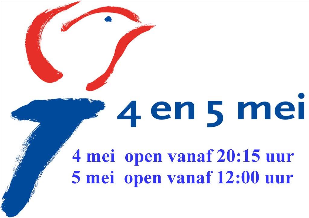 Vandaag vanaf 20:15 uur geopend en morgen van 12:00 uur #bevrijdingsdag #Hemelvaart