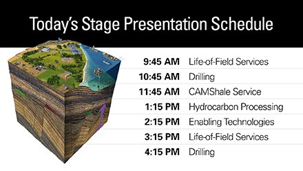 Cameron_Intl's tweet photo. Day 3 of #OTC2016! Check out today's presentations in booth 3317! https://t.co/55xQfW7OXk