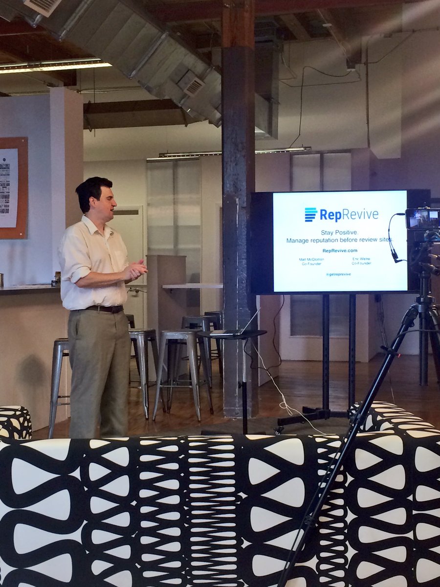 Here at <a href="/IndustryCowork/">IndustryCowork</a> for 1 Million Cups. Up first - <a href="/getreprevive/">RepRevive</a>. <a href="/exitevent/">@exitevent</a>