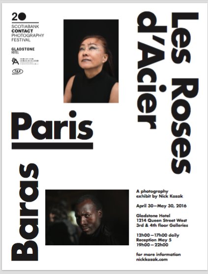 AtkinsonCF's tweet image. Don't miss photojournalist @nickkozak's solo exhibit at @thegladstone_hotel. instagram.com/kozaknick/ #contact2016