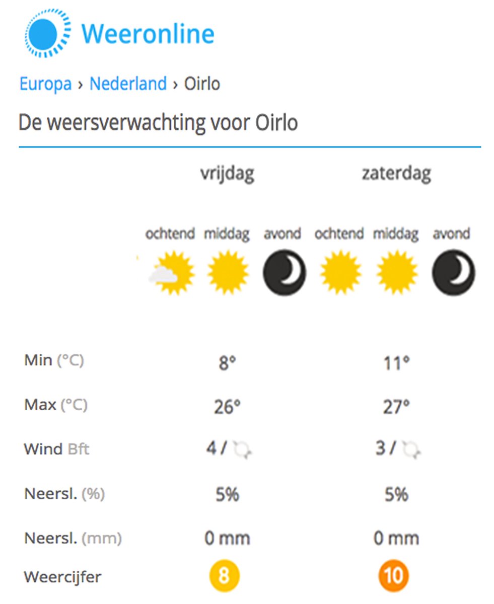 26 &amp; 27 graden dit weekend! ☀️😱 | Kom verkoeling zoeken tijdens de kermis in Oirlo: tr.im/OirloKermis  #kermis