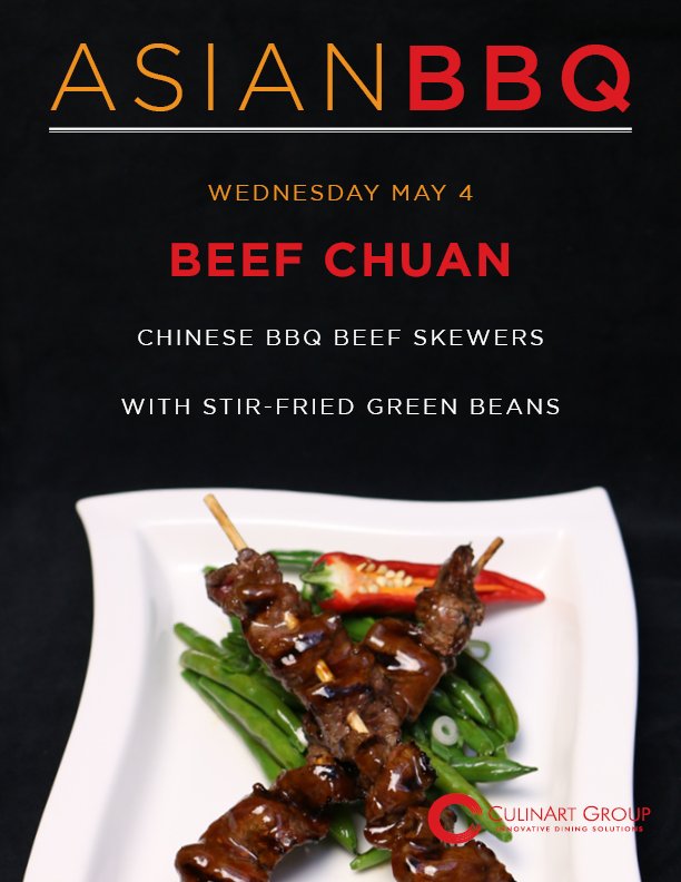 CulinArtGroup's tweet photo. Today we are serving Beef Chuan with Stir-Fried Green Beans! #AsianBBQ #asianfood https://t.co/buibwlYWSY