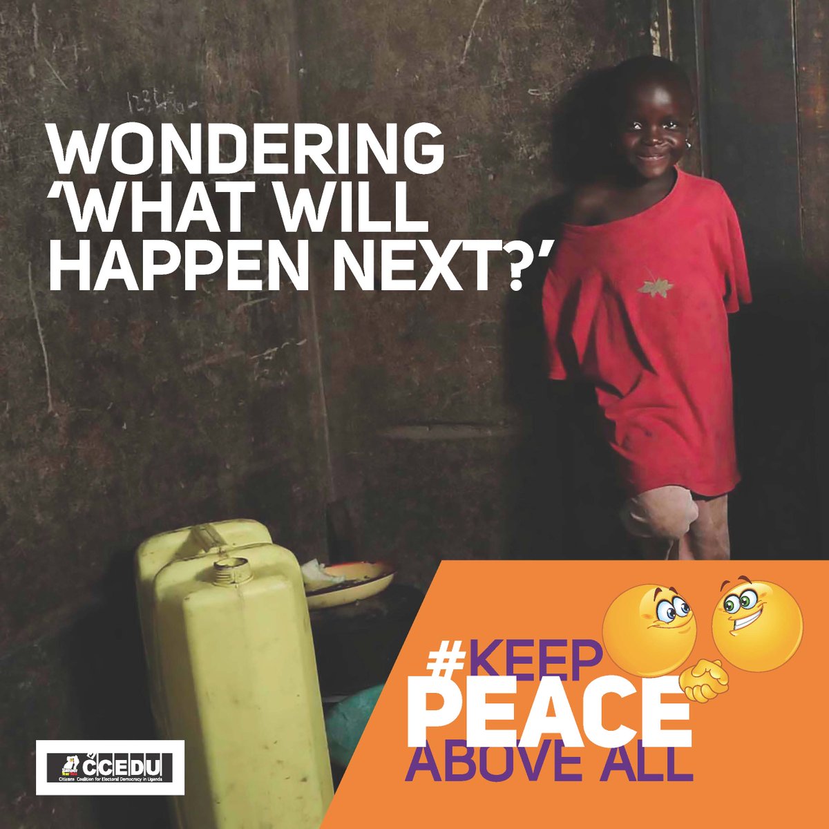 cceduganda's tweet photo. Wondering what will happen next after elections?
Keep peace above all #PeaceUg @ckaheru @FHRI2 https://t.co/59Kgh8w7qt