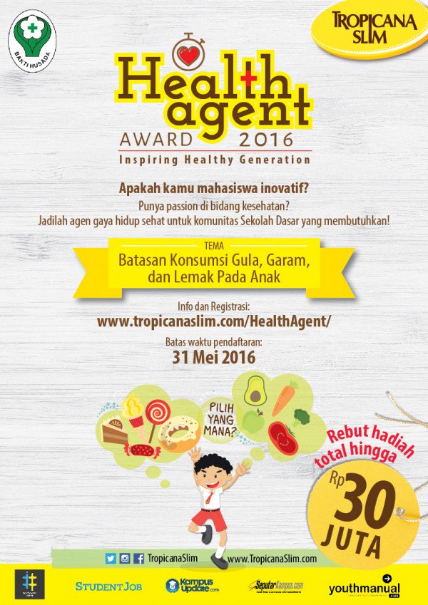 nutrifood's tweet photo. Pendaftaran #HealthAgent Award by @TropicanaSlim tinggal 2 hari lg! Info :  https://t.co/U7SagWNqCw https://t.co/FabVllnaRl