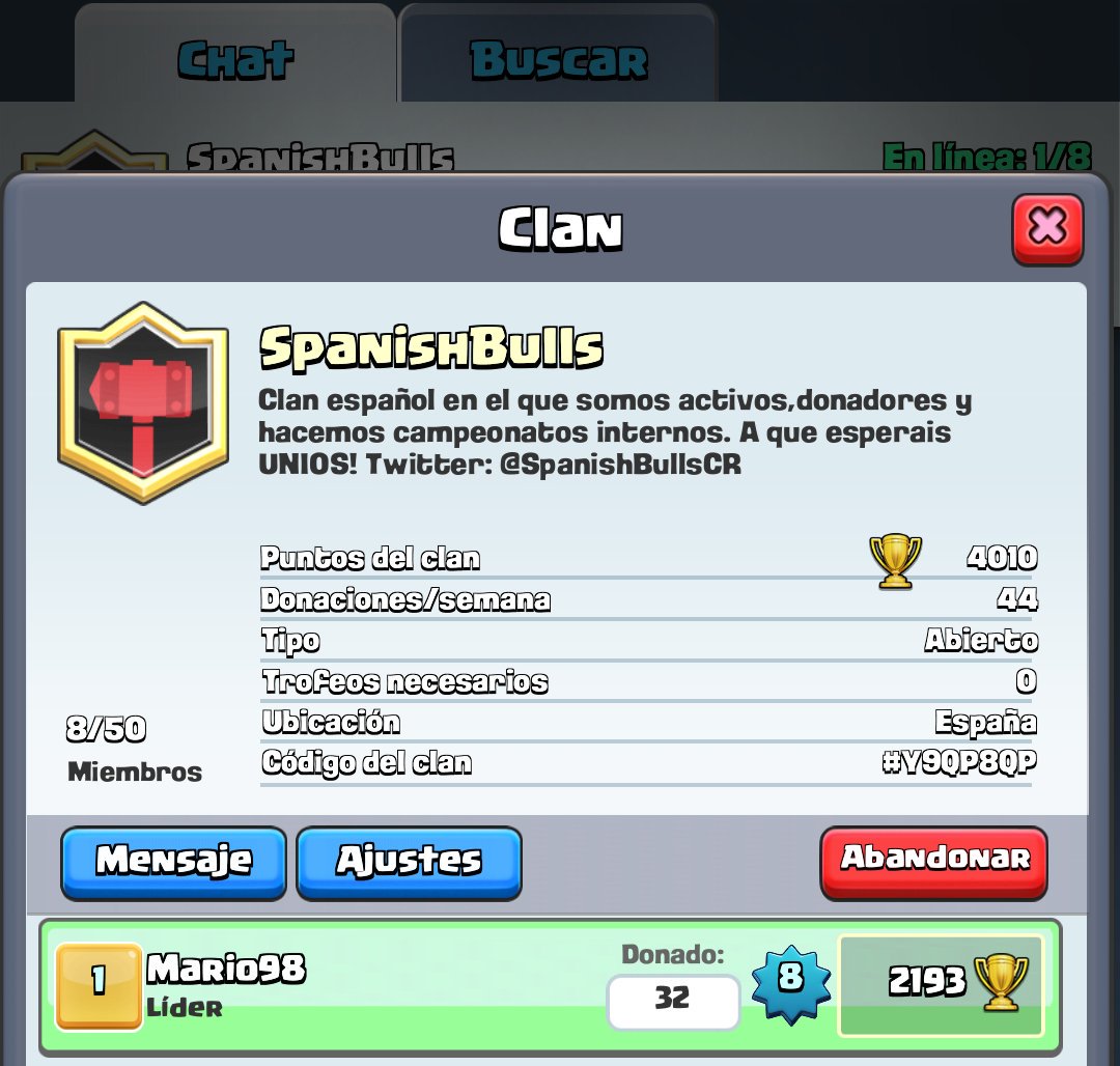 SpanishBullsCR's tweet photo. Somos un clan nuevo con muchas ganas de darlo todo y crecer al máximo please darnos un RT para darnos a conocer :) https://t.co/PlPBi4UqPs