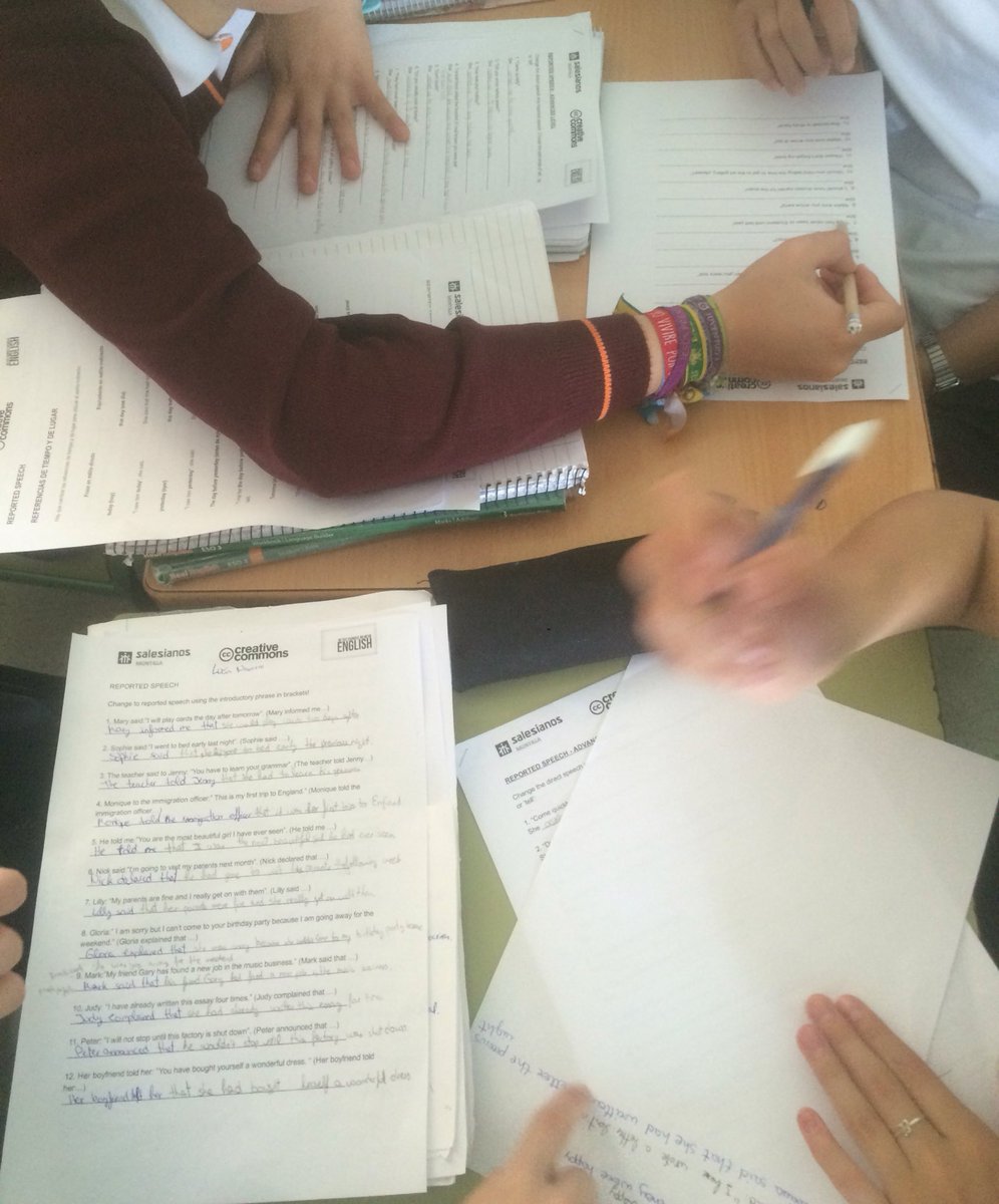 ClaseInvertida's tweet photo. Tutorías entre iguales para repasar el Past Perfect desde el Reported Speech en 3º ESO.

#cooperativo https://t.co/NgEwON2tqz