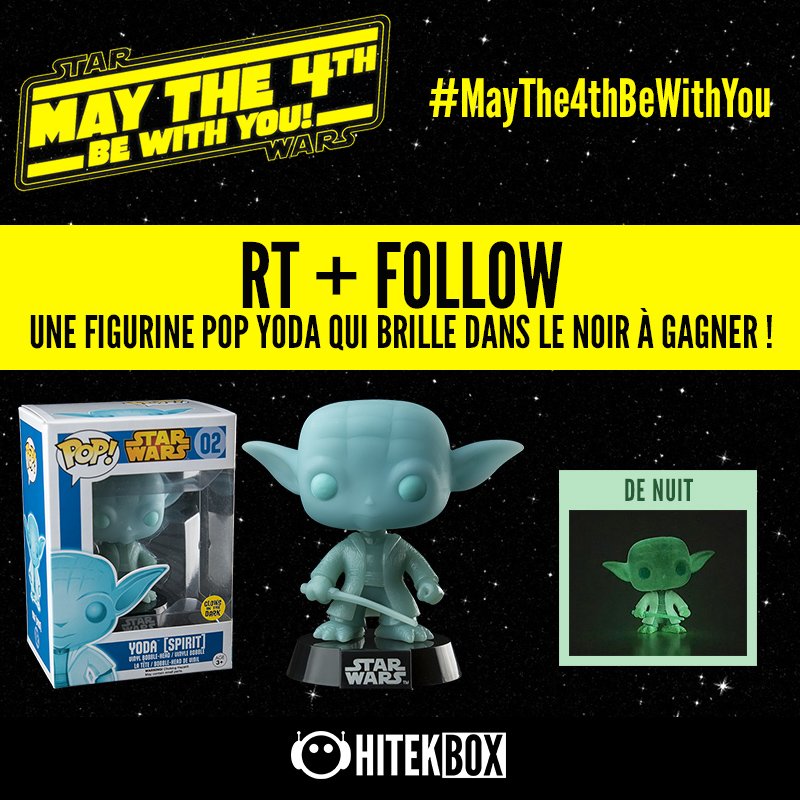 RT &amp; FOLLOW
Pour gagner une figurine pop Yoda Spirit ! 
Tirage demain à 10h !
#MayThe4thBeWithYou #Hitekbox