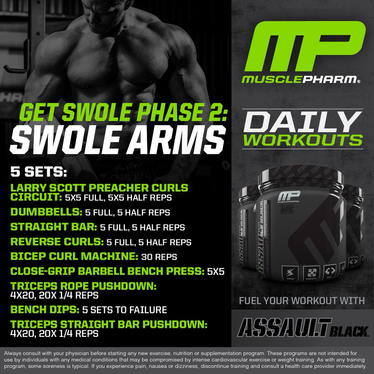 6 Day Musclepharm Arm Workout for Push Pull Legs