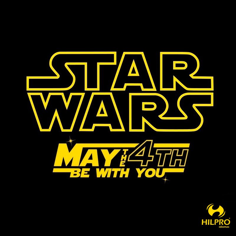 hilproidiomas's tweet photo. O Star Wars Day é hoje! “May the fourth be with you”. Se você é fã, comemore com a #HILPRO! #STARWARSDAY #News https://t.co/ypdR6mfNXZ