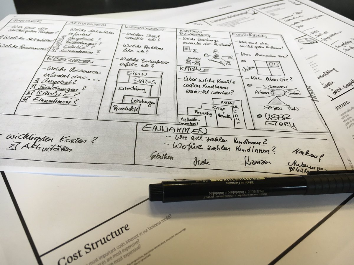 KathiSt_'s tweet photo. ...was biete ich an? was oder wen brauch ich dazu? arbeiten am eigenen business model #choch3 #businessmodelcanvas https://t.co/pOxOTxDuWs