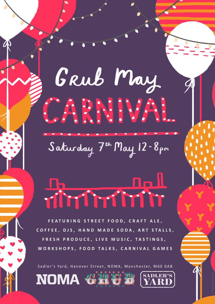 factoryintl's tweet image. Street food, live music &amp;amp; carnival games this Saturday @SadlersYard @GRUBMCR A weekend treat #GRUBMayCarnival