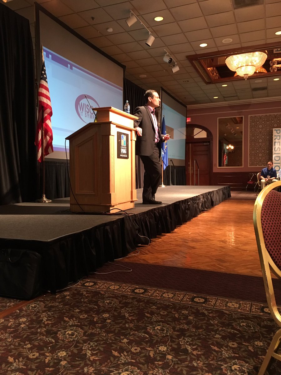wmwillwilliam's tweet photo. Great Keynote on Security by @brycea kicking off the #WisconsinIT Symposium https://t.co/lgB2FtJkV3