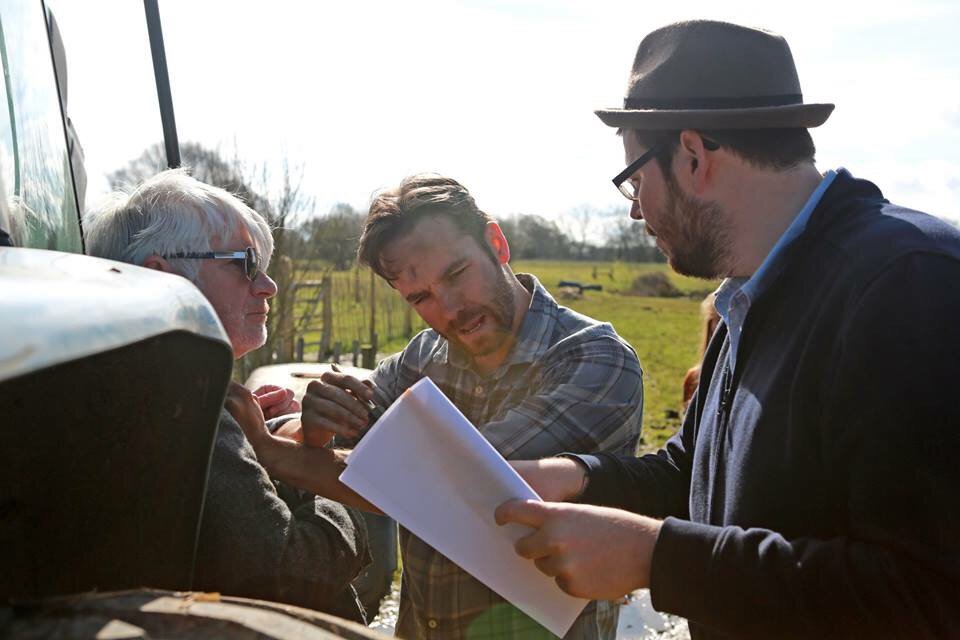 TheFarmFilm's tweet photo. Director Matthew Harrison running a scene with actors Stuart Mcmillan and Nick Downes #TheFarmFilm #FilmLife https://t.co/kIQSqbvZB9