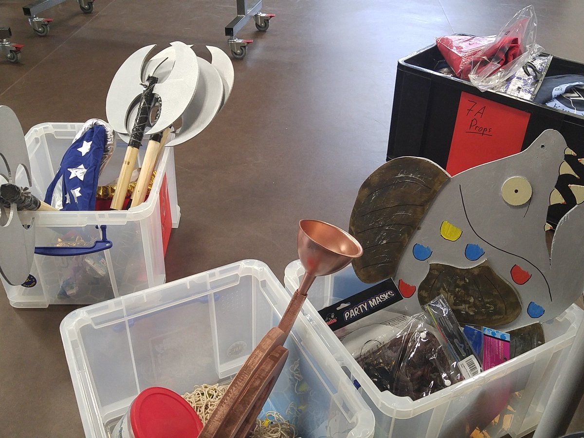 WSSMusicDrama's tweet photo. Pantopera props ready for dress rehearsals tomorrow do Friday. See you at 7pm on Monday! https://t.co/QMrfbzFg8d