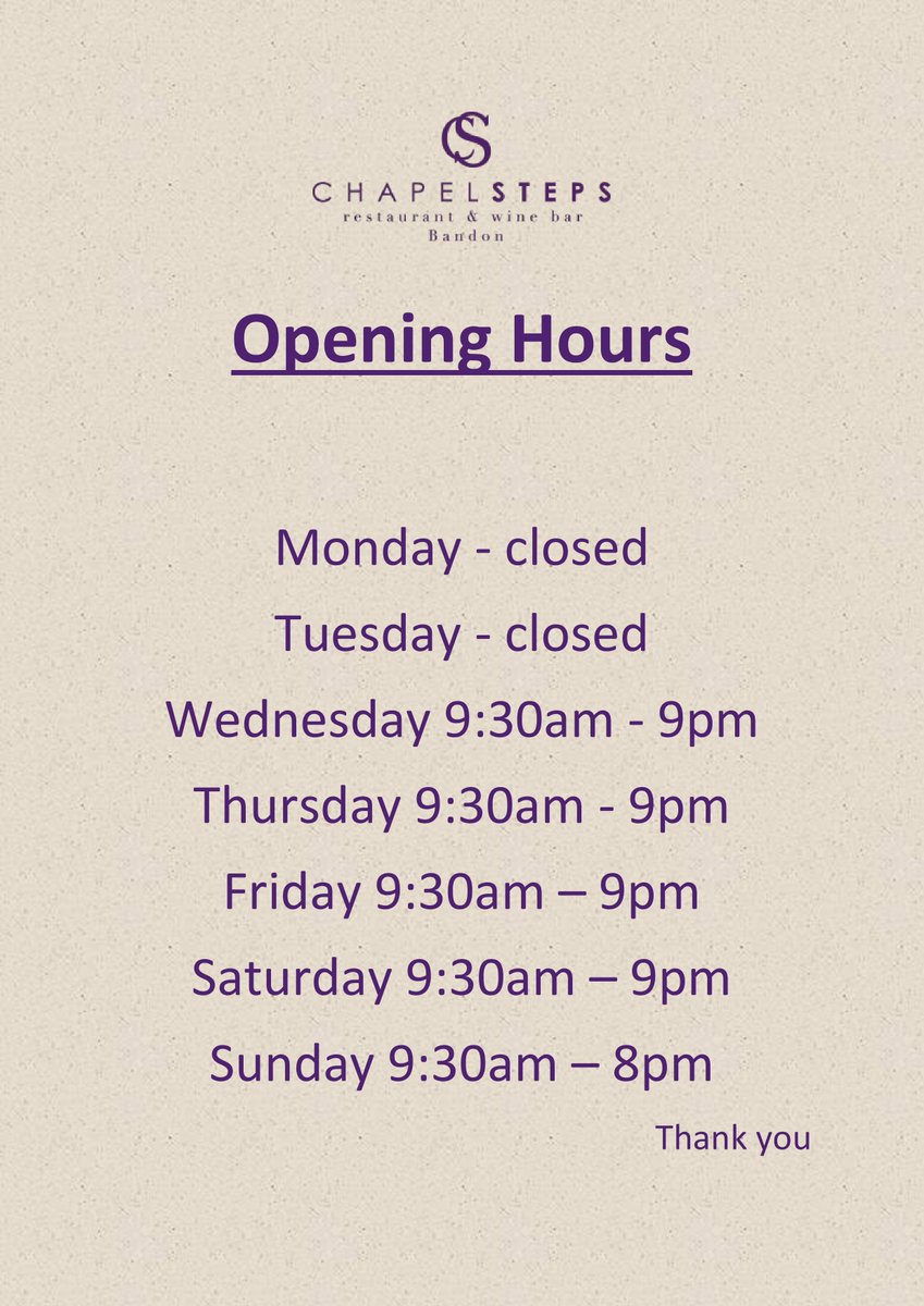 OReillyGarages's tweet photo. New owners,new menus and new opening hours @ChapelSteps ! https://t.co/Kr8NrQFvZq