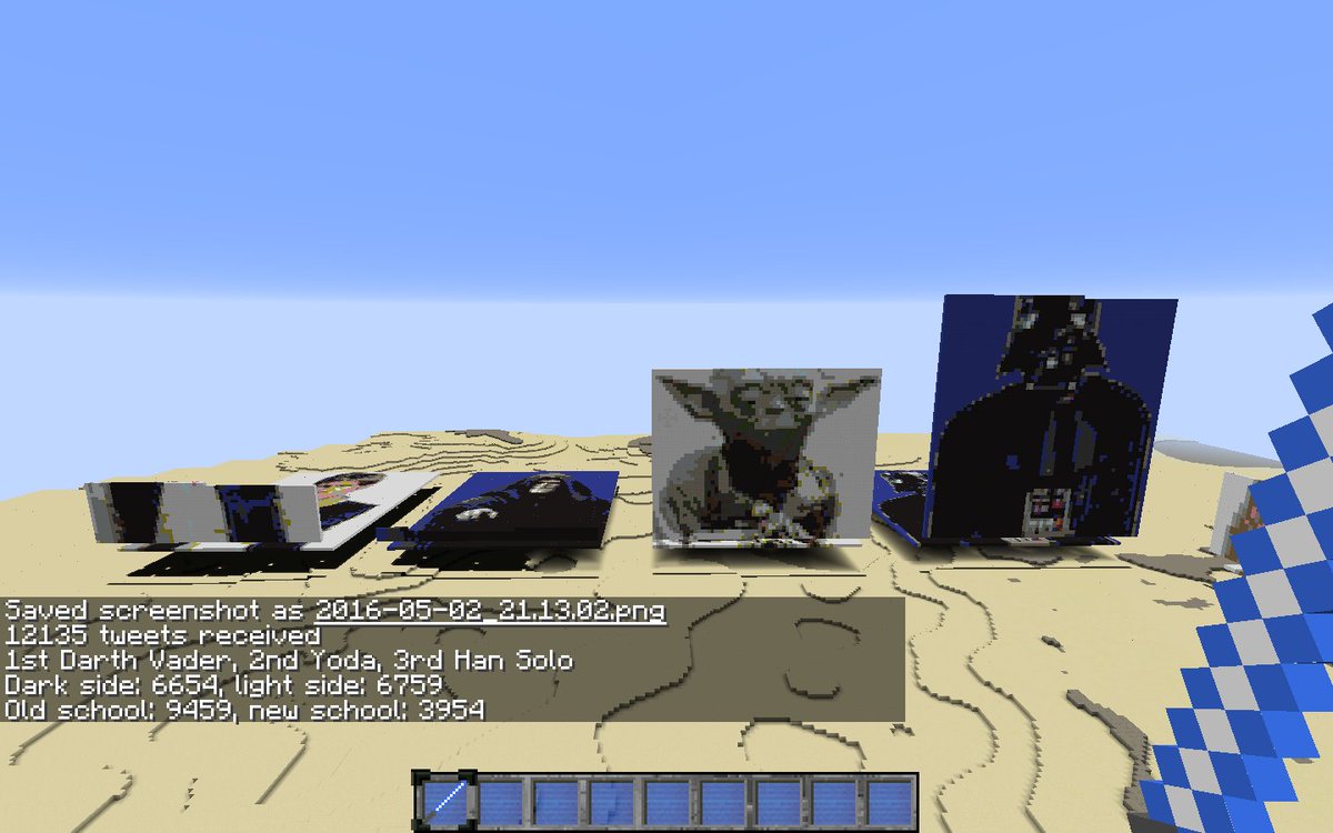 streamsets's tweet photo. May the 4th Be With You! Analyze #StarWars tweets we did, and visualized them in #Minecraft https://t.co/CfmIlMWE2g https://t.co/5ksR217Q8z