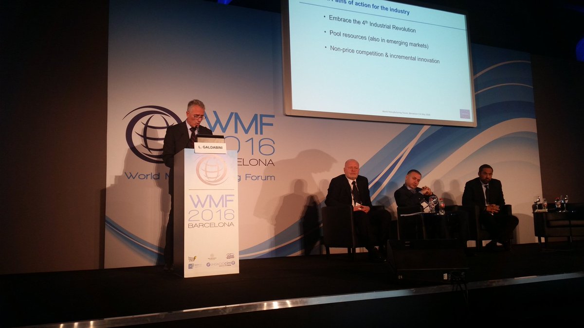 taischmarco's tweet image. Luigi Galdabini adresses the last speech at #WMF2016 #ims_org #manufacturing