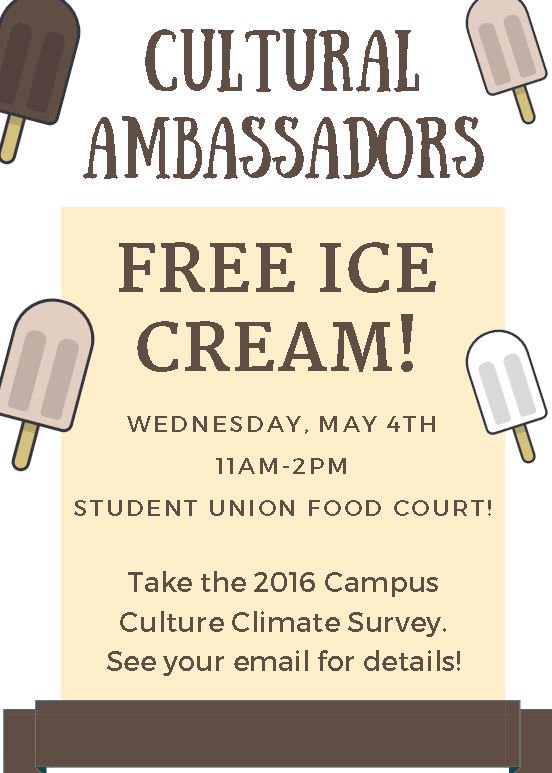 GetInvolvedUT's tweet image. @utoledoca is providing FREE ice cream today! Fill out the Campus Climate Survey &amp;amp; get rewarded with a yummy treat.