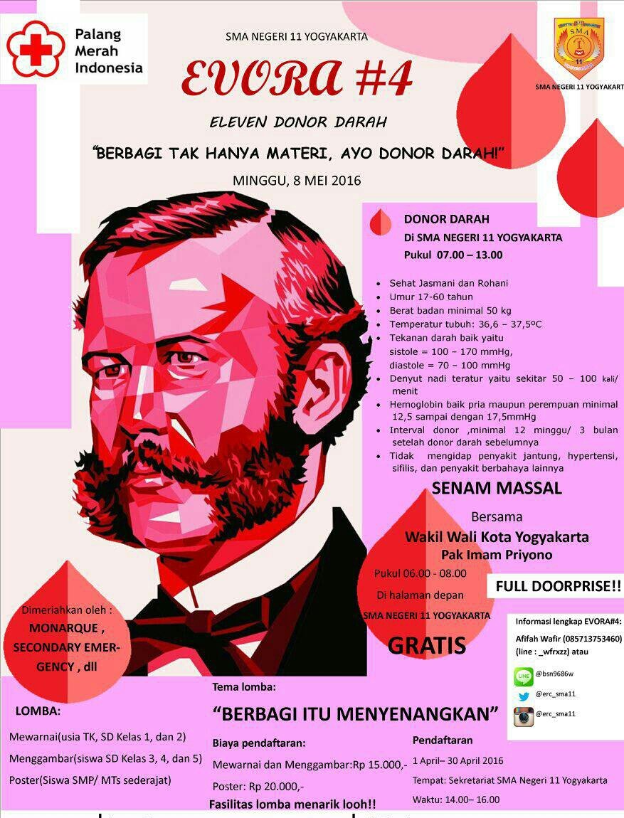 ERC_sma11's tweet photo. Reminder!!
Ayo guys, jan lupa join ya:))
Ingin darahmu mengalir di darah mantan? Jgn lupa dtg di EVORA #4 @sman11yk https://t.co/IxmlwUXCfC