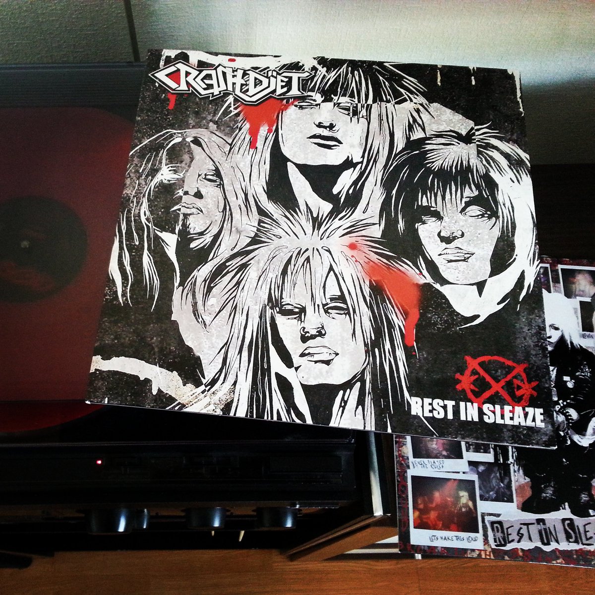teela81's tweet photo. This motherf***er arrived today! Cheers guys! ✌ @crashdiet_org @peter_london #crashdiet #restinsleaze https://t.co/nQOqgONiEb