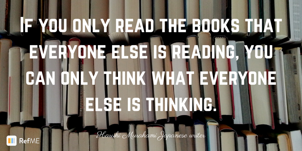 RefME's tweet photo. #Read widely for a well-rounded view on your topic. This, coupled with an open mind, often leads to #discovery. https://t.co/BtJh8bJb1L
