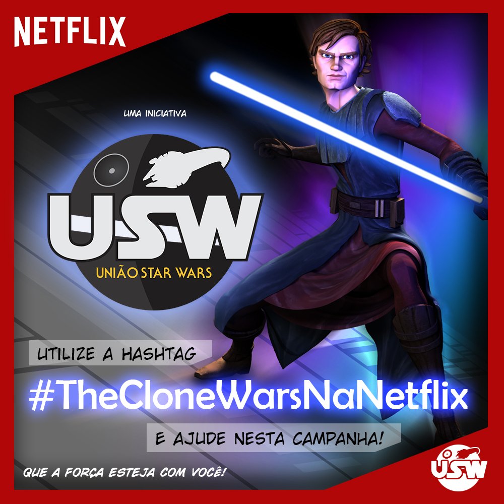 União Star Wars | Kenobi Friday (@uniaostarwars) on Twitter photo Queremos The Clone Wars na programação da <a href="/NetflixBrasil/">netflixbrasil</a> #TheCloneWarsNaNetflix #MayThe4thBeWithYou #StarWarsDay Queremos The Clone Wars na programação da <a href="/NetflixBrasil/">netflixbrasil</a> #TheCloneWarsNaNetflix #MayThe4thBeWithYou #StarWarsDay
